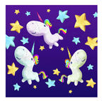 卡通独角兽和星星矢量图