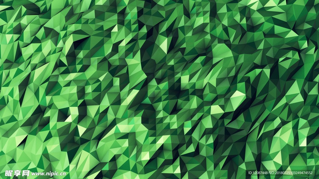 绿色多边形晶块背景