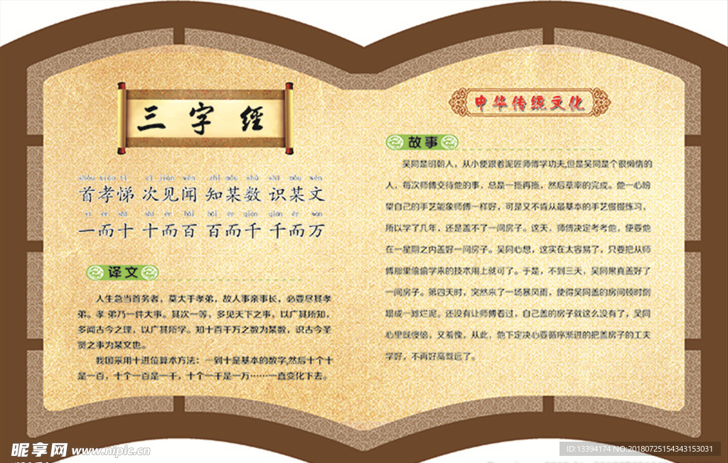 中国传统文化异型展板三字经06