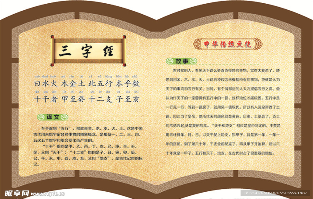 中国传统文化异型展板三字经09