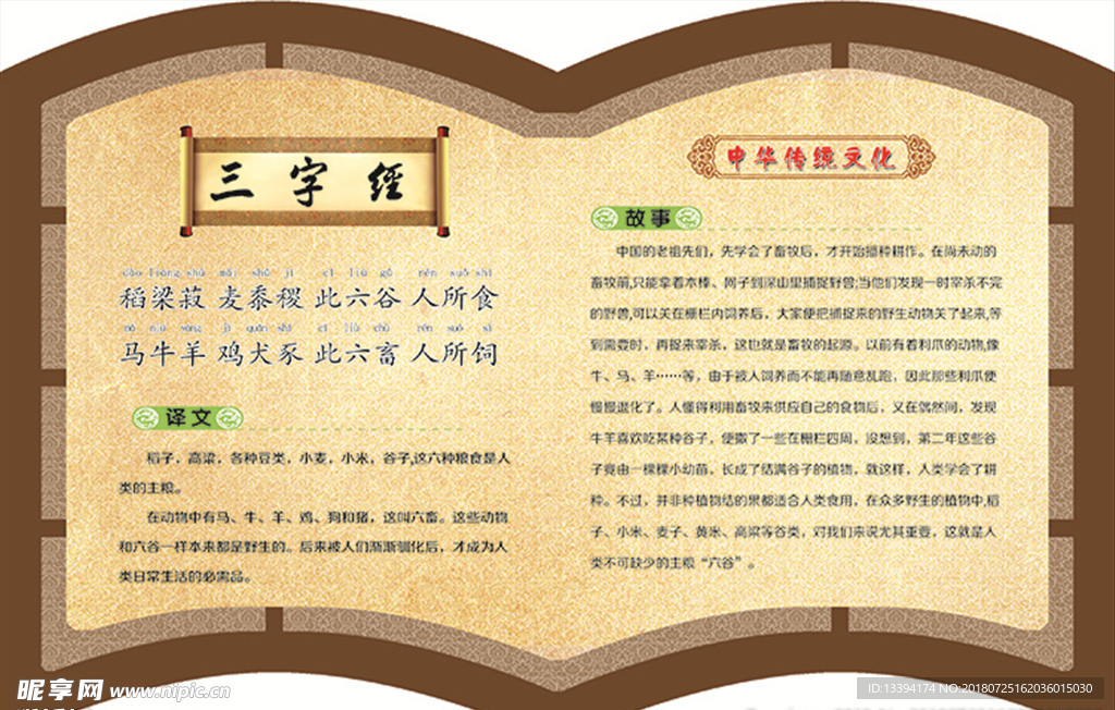 中国传统文化异型展板三字经15