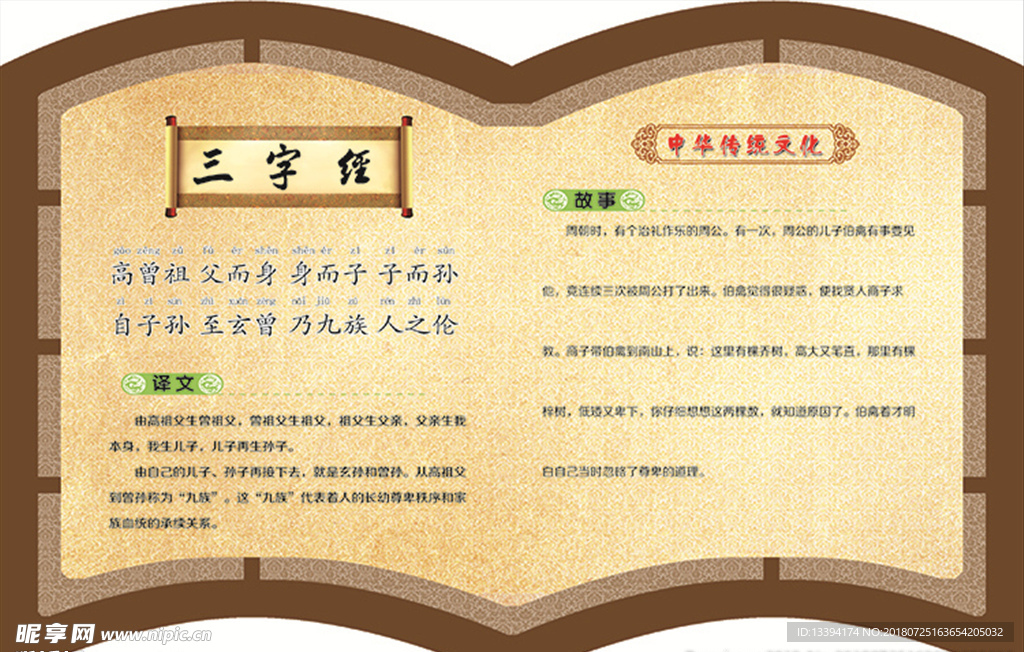 中国传统文化异型展板三字经19