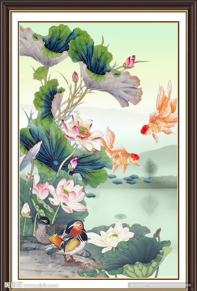 竖幅荷花