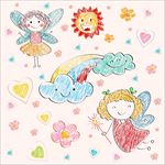 卡通小女孩天使