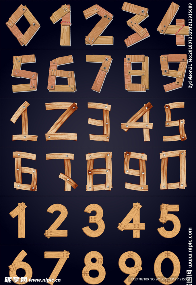 矢量木板创意艺术数字