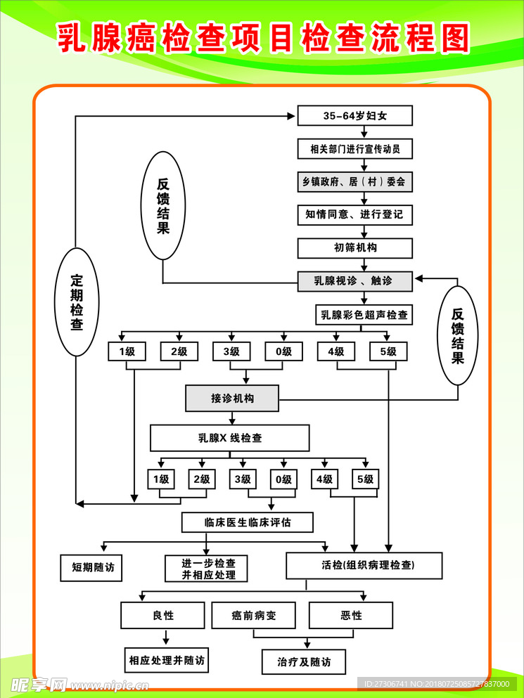 乳腺癌检查项目检查流程图