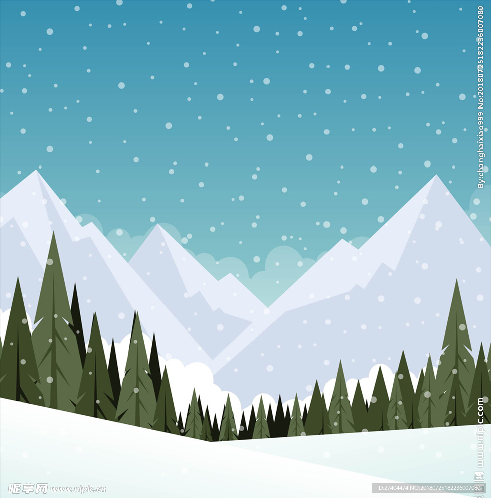 卡通雪景图片
