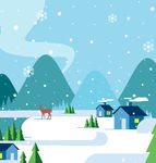 卡通雪景图片