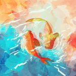 水彩鱼背景矢量图片