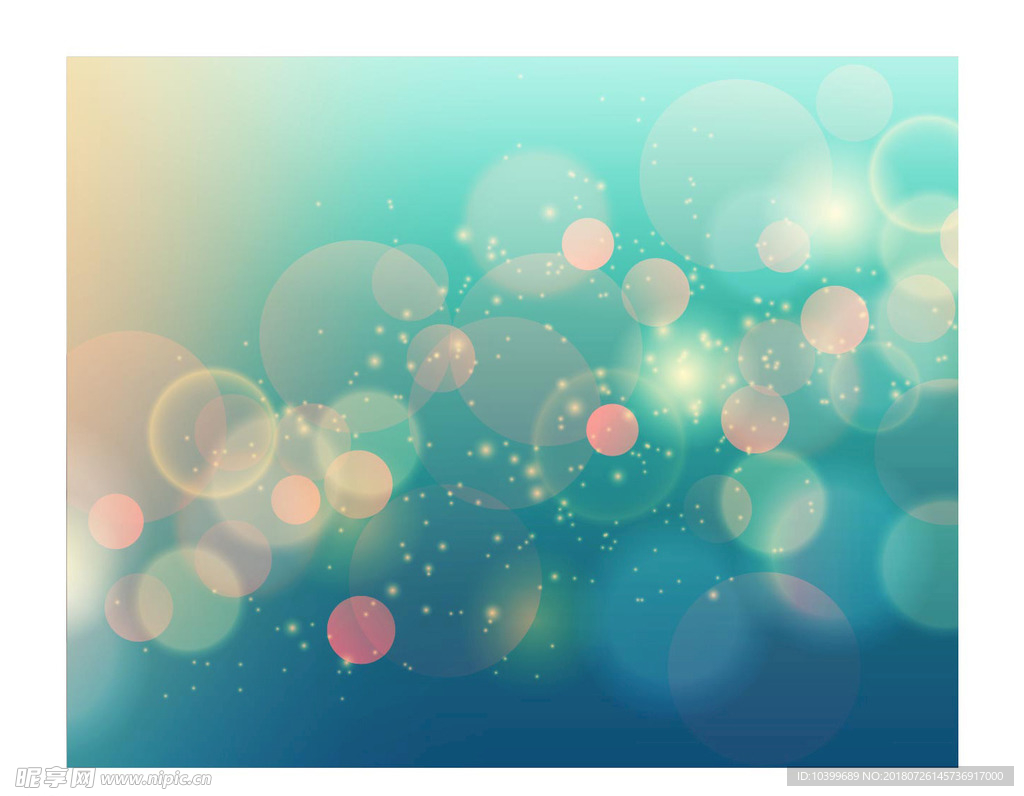 蓝色圆点光晕绚丽色彩素材图片