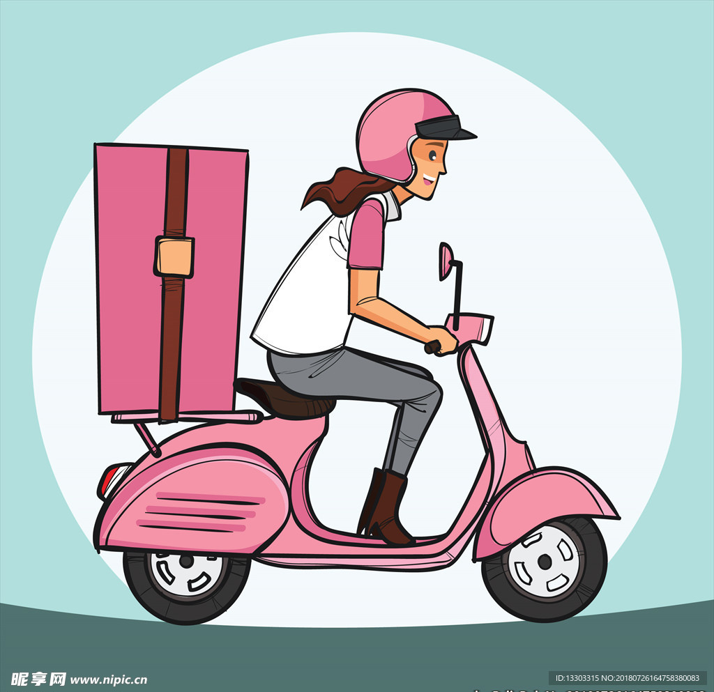 摩托车快递矢量素材