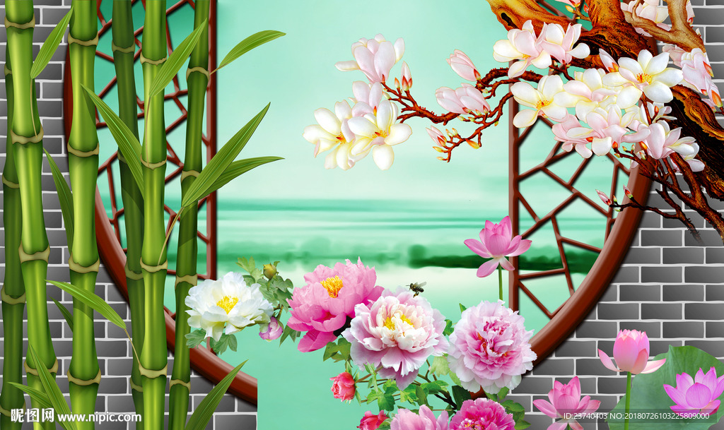 中式背景墙