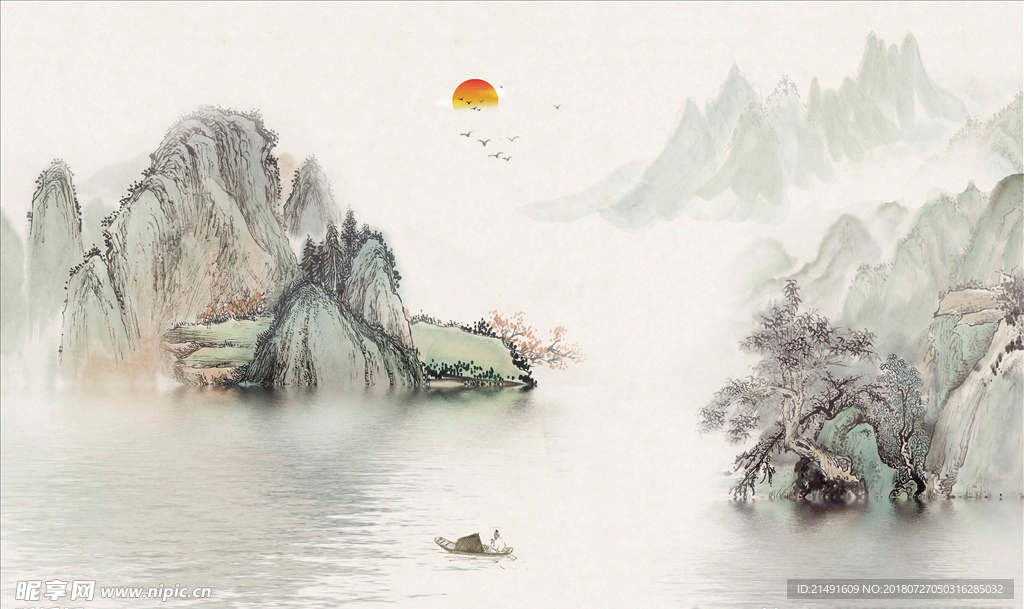 山水背景墙