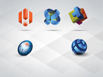 矢量彩色3D立体logo标志