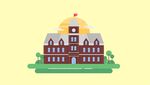 矢量彩色大学建筑