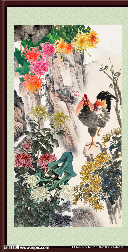国画公鸡