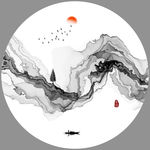 抽象意境水墨山水画