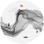 抽象意境水墨山水画