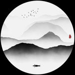 意境水墨山水画