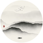 意境水墨山水画