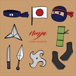 日本忍者元素矢量素材