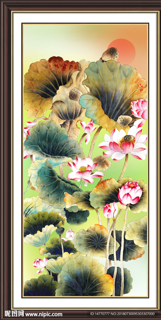 竖幅荷花