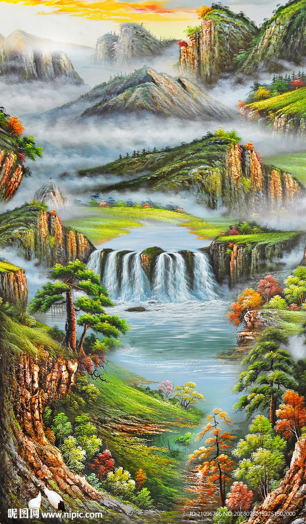 山水油画风景