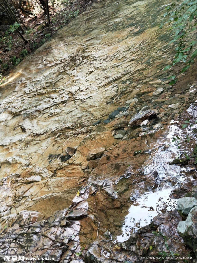 清澈见底的溪水