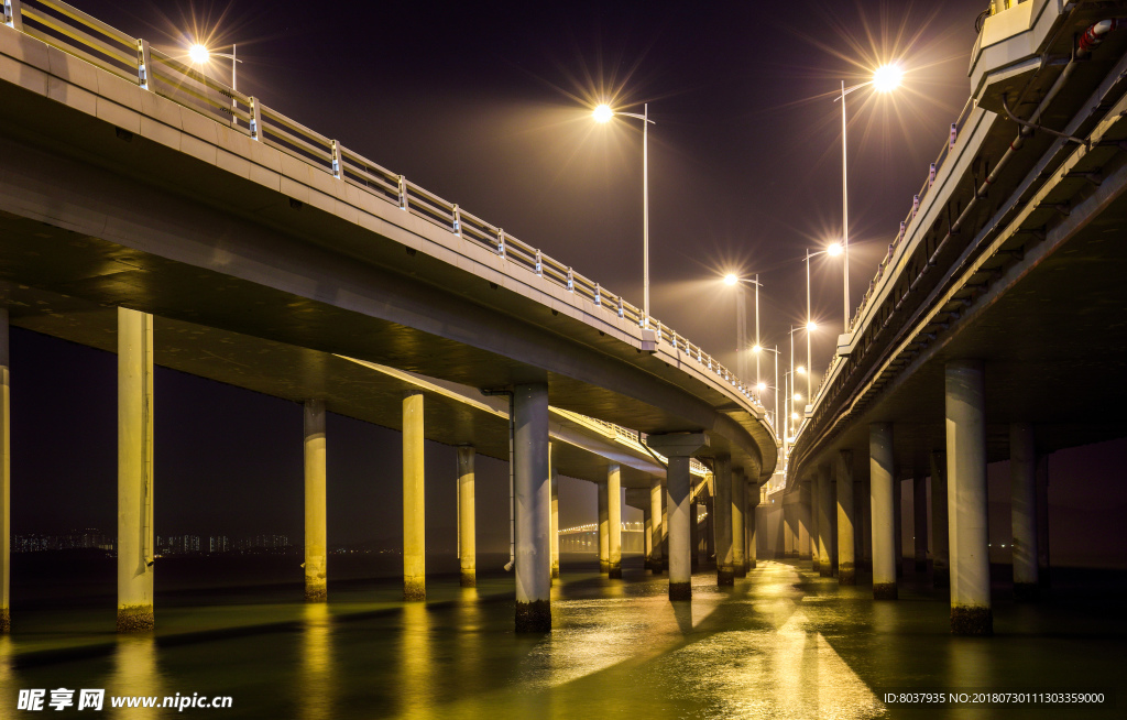 深圳湾公路大桥夜景