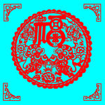 迎春接福剪纸