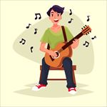 吉他手玩吉他背景