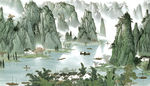 花鸟山水国画风景画背景墙装饰画