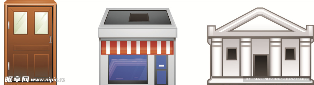 门 便利店 大楼 模型