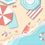 矢量夏日海边海滩沙滩大海日光浴