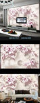 梦幻花朵时尚电视背景墙
