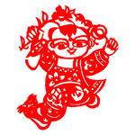 福娃娃剪纸
