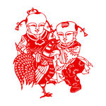 福娃娃剪纸