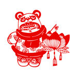 福娃娃剪纸