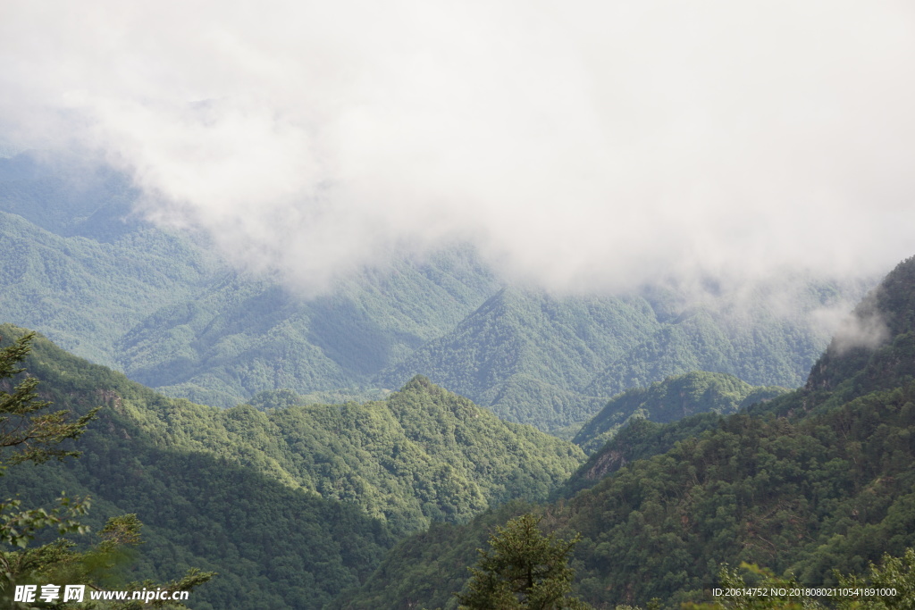 云雾缭绕的大山风光