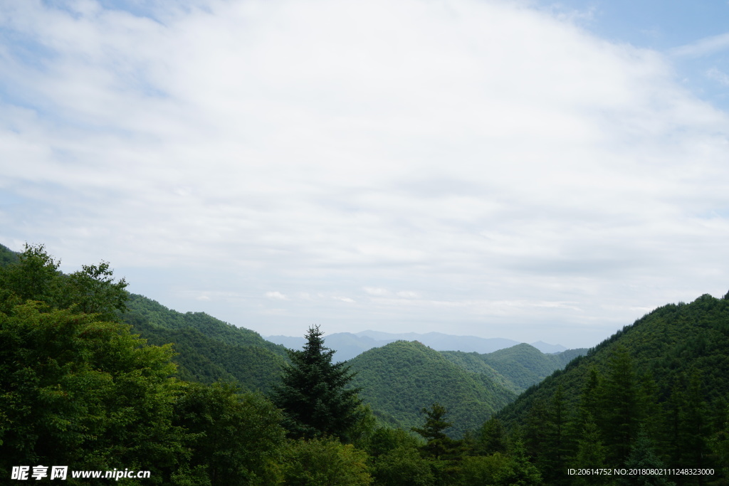 蓝天下的高山风光