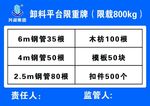 卸料平台限重牌 工地安全 工地