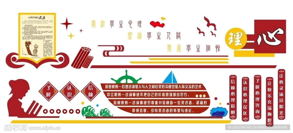 心理文化墙校园文化墙体育文化墙