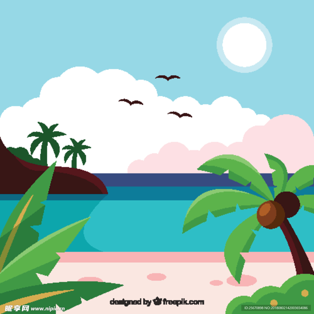 矢量海边风景