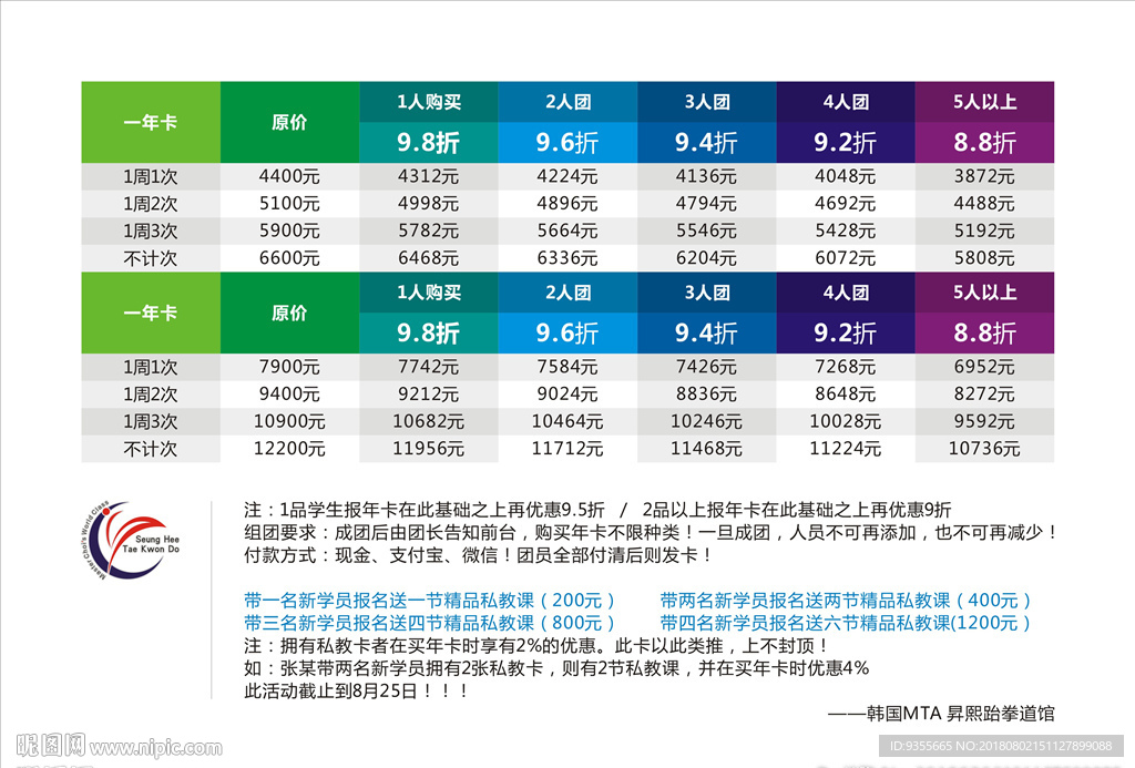 升熙价目表