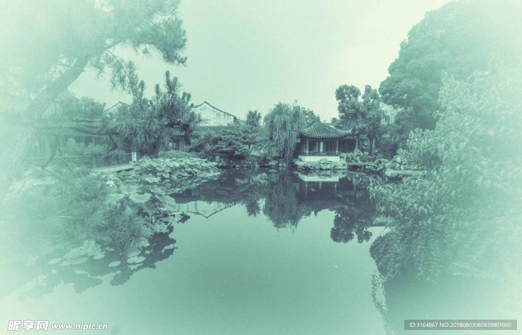 庭院墨画  大自然风景