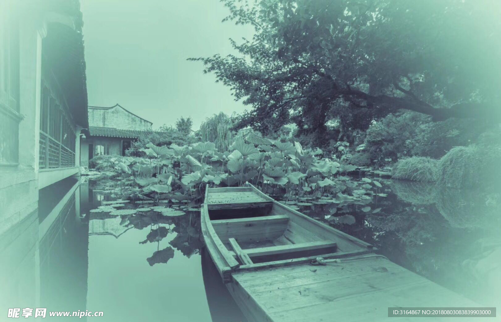 庭院墨画  大自然风景