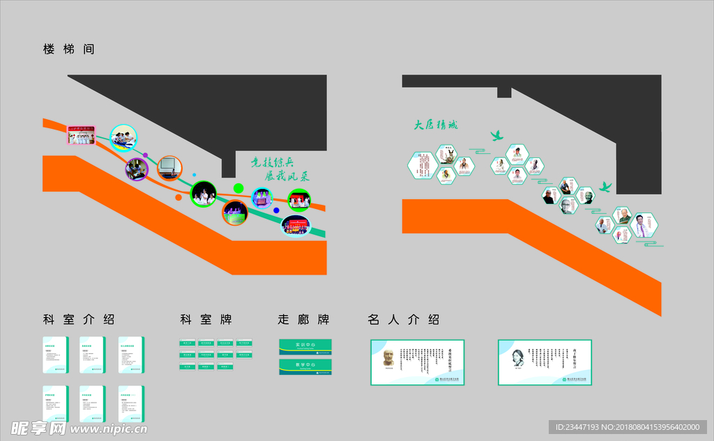 医院楼梯文化墙