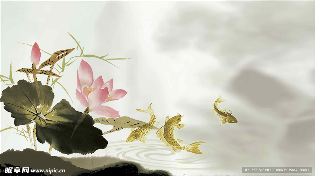 中国风荷花