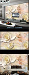 家和富贵浮雕玉兰花电视背景墙