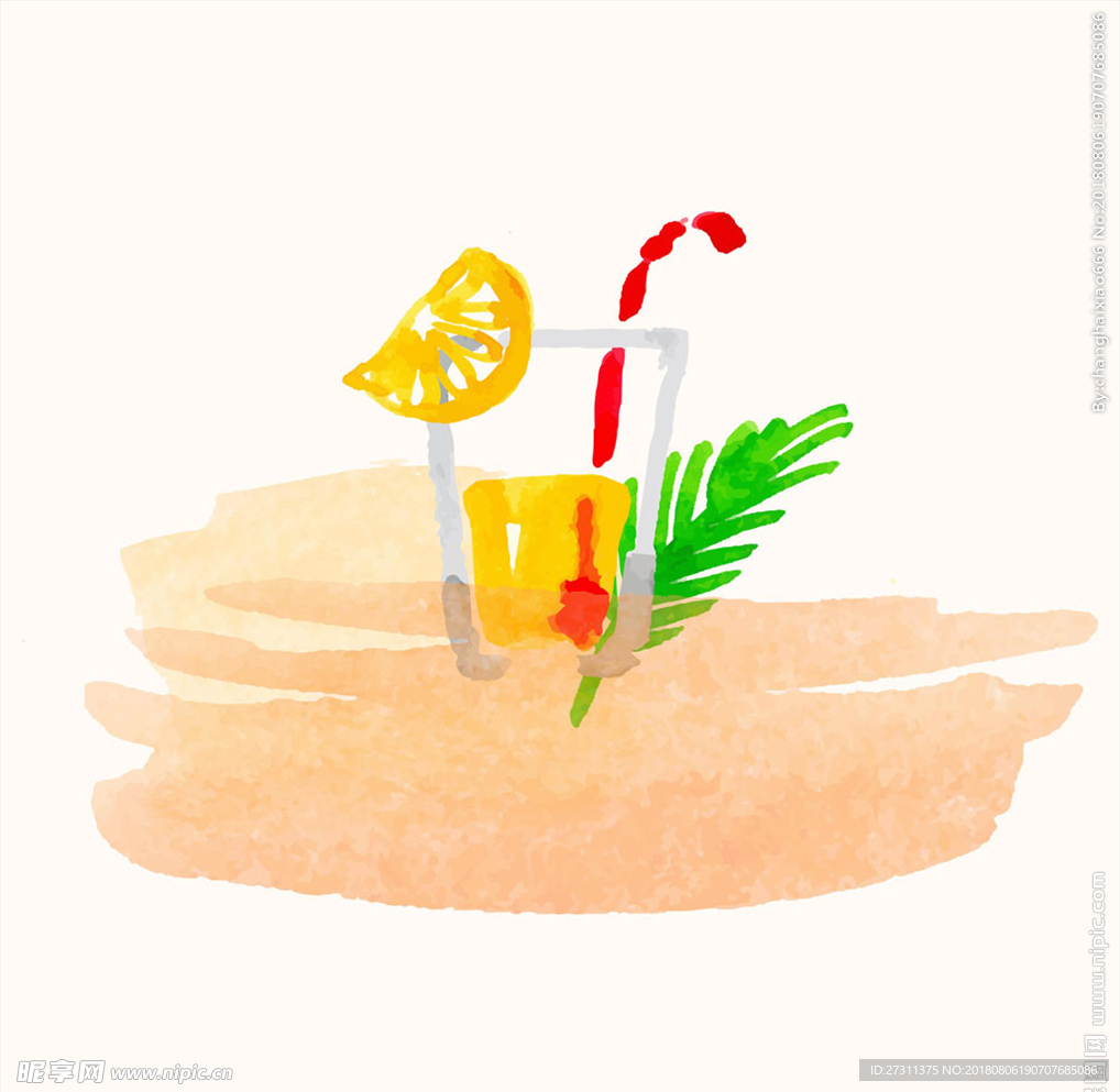 水彩清凉夏日